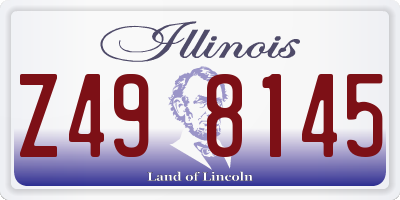 IL license plate Z498145