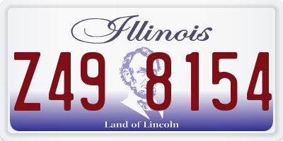 IL license plate Z498154