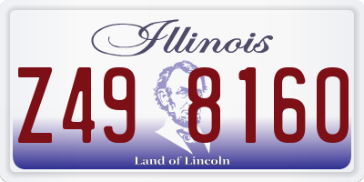 IL license plate Z498160