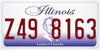 IL license plate Z498163