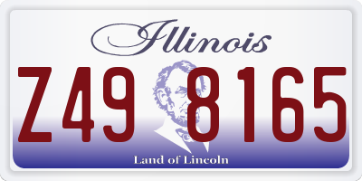 IL license plate Z498165