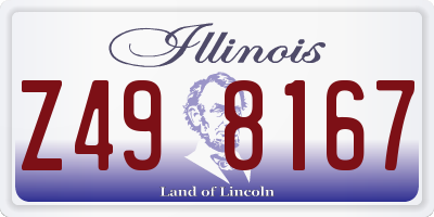 IL license plate Z498167