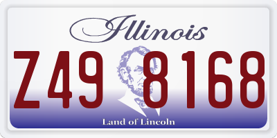 IL license plate Z498168
