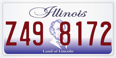 IL license plate Z498172