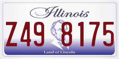 IL license plate Z498175