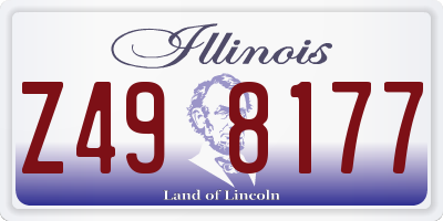 IL license plate Z498177