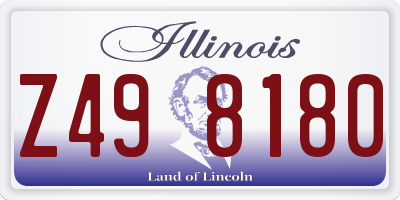 IL license plate Z498180
