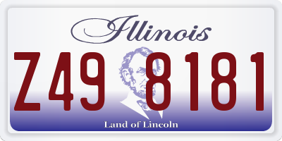 IL license plate Z498181