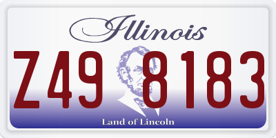IL license plate Z498183