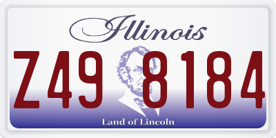 IL license plate Z498184