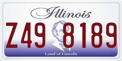 IL license plate Z498189