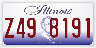 IL license plate Z498191