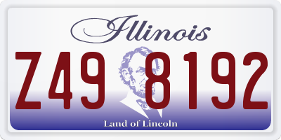 IL license plate Z498192