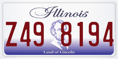 IL license plate Z498194