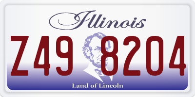 IL license plate Z498204