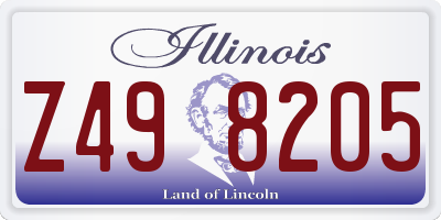 IL license plate Z498205