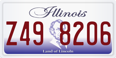 IL license plate Z498206