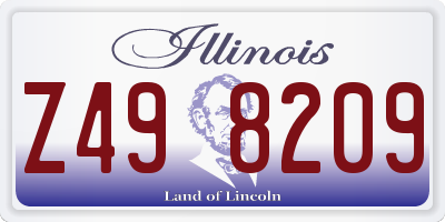 IL license plate Z498209