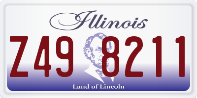 IL license plate Z498211