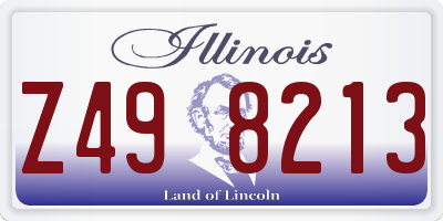 IL license plate Z498213