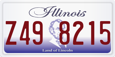IL license plate Z498215