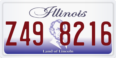 IL license plate Z498216