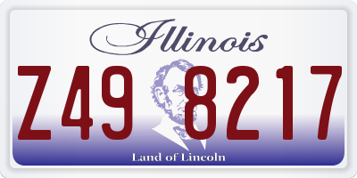 IL license plate Z498217