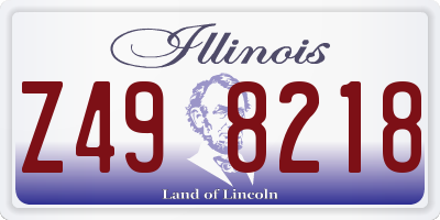 IL license plate Z498218