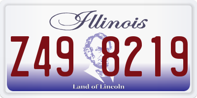 IL license plate Z498219