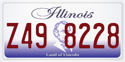 IL license plate Z498228