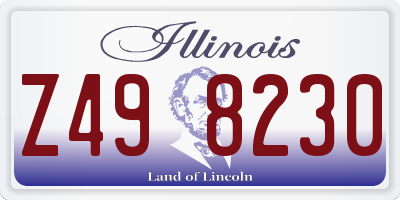 IL license plate Z498230