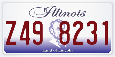 IL license plate Z498231