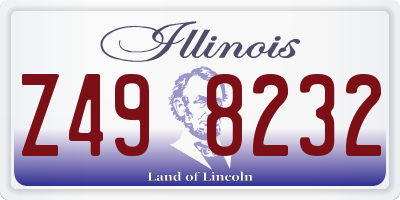 IL license plate Z498232