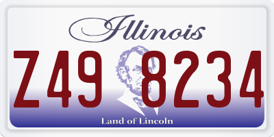 IL license plate Z498234