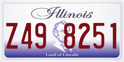 IL license plate Z498251