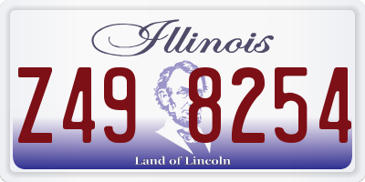 IL license plate Z498254