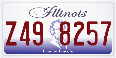 IL license plate Z498257