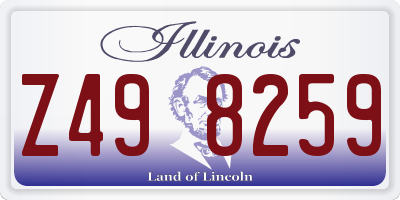 IL license plate Z498259
