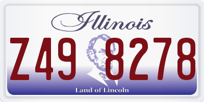 IL license plate Z498278