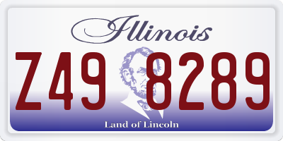 IL license plate Z498289