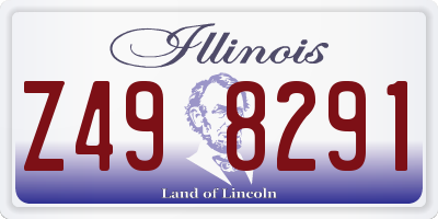 IL license plate Z498291