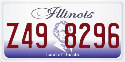 IL license plate Z498296