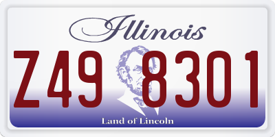 IL license plate Z498301