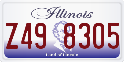 IL license plate Z498305