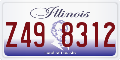 IL license plate Z498312