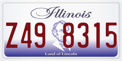 IL license plate Z498315