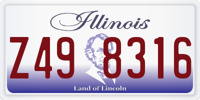 IL license plate Z498316
