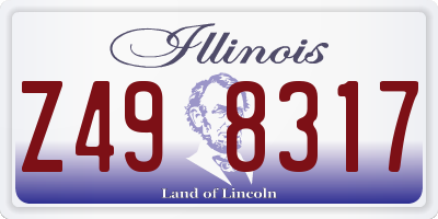 IL license plate Z498317
