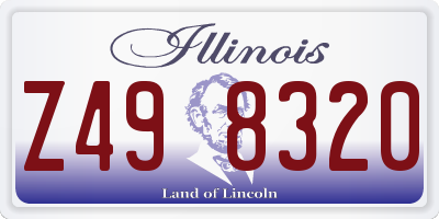 IL license plate Z498320