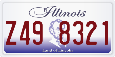 IL license plate Z498321